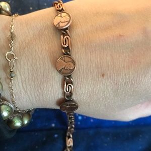 Vintage mini penny copper bracelet